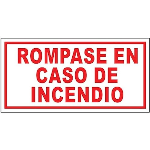 Estiquer Adhesivo para Materiales MXEEX-016 24x14 cm De Identificación Rómpase en Caso de Incendio Fotoluminicente Etiquetas para Identificar Agentes Extinguidores