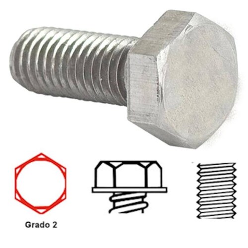 Tornillo Hexagonal Resistente, MXEXR-187, 5/8" Diámetro, 15.9mm Diámetro, Long:4", 101.6mm, Galvanizado, Grado 2, Hexagonal, 1Pza., ExtraTor