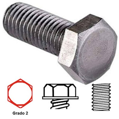Tornillo Hexagonal Resistente, MXHAR-208, 5/8" Diámetro, 15.9mm Diámetro, Long: 2 1/2", 63.5mm, Acero, Grado 2, Cab. Hexagonal, 200Pzs., HexaTor