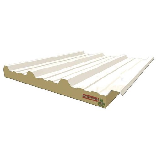 MultiTecho Glamet para Bodegas MXGRO-043 1,0x4,0m Espesor 1 12" C,2628 Poliuretano Peralte 4,2 cm Techo 1Pza, GlametRoof