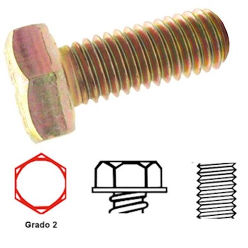 Tornillo Tropicalizado con Cuerda, MXHXO-181, 3/4" Diámetro, 19.0mm Diámetro, Long:1 1/2", 38.1mm, Grado 2, Hexagonal, Tropicalizado, 1Pza., HexaTrop