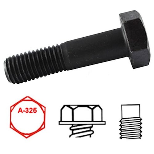 Tornillo de Alta Dureza y Calidad, MXHXT-182, 1" Diámetro,25.4mm Diámetro,Long:2 1/2",63.5mm,UNC A-325,Tipo1,Acero,Hexagonal,80Pzs., HexaStruct