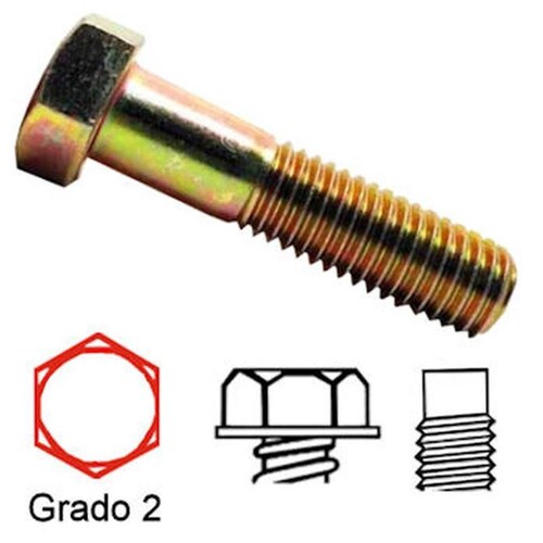 Tornillo Hexágono de Buena Calidad, MXTOO-140, 3/4" Diámetro,19.0mm Diámetro,Long: 2",50.4mm,Grado 2,Hexagonal,Tropicalizado,1Pza., TagoTor