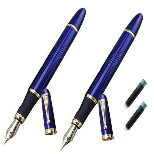 Plumas estilográficas desechables líquidas rectas para escribir caligrafía  y caligrafía (azul - 0.020 in)