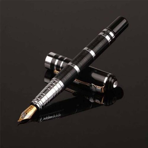 Plumas Fuente Estilográfica, MXBKT-005-1, 1pza, 0.05mm, Negro/Blanco, 1 Tinta Azul Marino, Acero Inoxidable, Para Cartucho SmallCartri., BlackTron