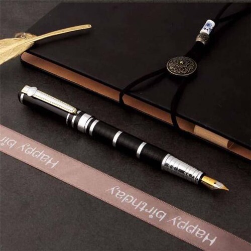  Plumas Fuente Estilográfica, MXBKT-005-1, 1pza, 0.05mm, Negro/Blanco, 1 Tinta Azul Marino, Acero Inoxidable, Para Cartucho SmallCartri., BlackTron
