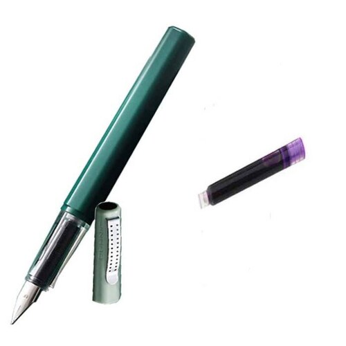 Pluma Fuente de Diseño MXLUX-003 1pza 0,38mm 4mm Verde 1 Tinta Morada Plástico Para Cartucho LargeCartri, LuxGreen