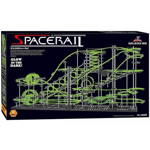  Montaña Rusa para Armar, MXGIC-001-12, Piezas 1337, Balines 8, Brilla en la Oscuridad, Nivel 8, Verde Fosforescente, Plástico., MagicRail