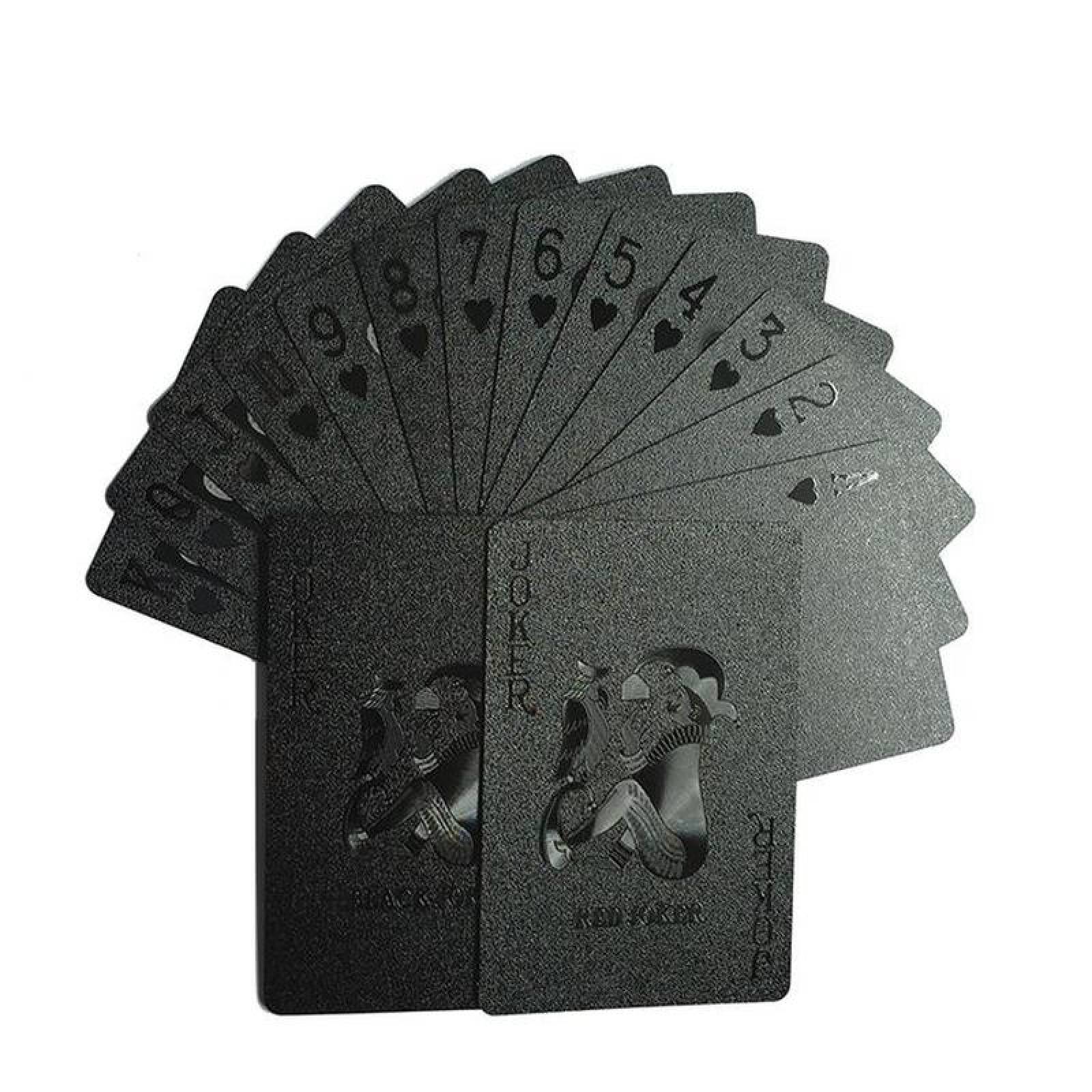 Cartas de Póker PVC, MXPCA-001-2, Baraja 1, Cartas 54, Plástico, Negro ...