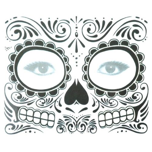 Pegatinas de Tatuajes Decorativos MXTDC-006 1Pza 15x12cm Negro Tatuaje Temporal, CatrinaPro