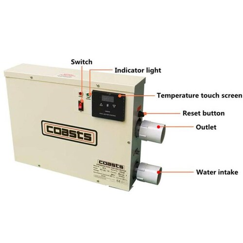 Calentador de Agua Eléctrico, MXPCT-001-5, 5.5kw, 5m3, 5000L, 1099gal, 240V, 1F, 60Hz, 25A, Máx.50C, PoolCoast