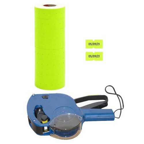Etiquetas para Precios 8 Dígitos, MXLYO-001-3, 10 Rollos en 1 Paquete, 1000 Etiquetas por Rollo, 21x12mm, Amarillo,, LabYellow
