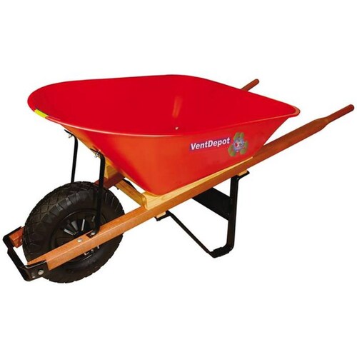  Venta de Carretillas baratas, MXWWD-002-7, 0.16m3, 105L, Llanta Reforzada, Concha C.20, Rojo, WheelbarrowRed