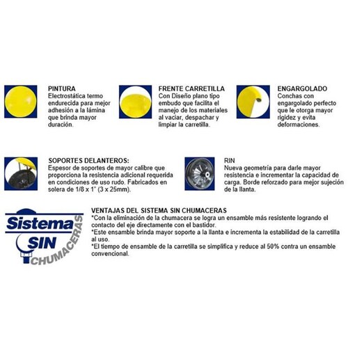  Carretilla con llanta duradera, MXWWO-002-12, 0.14m3, 80L, Llanta Reforzada, Concha C.20, Rojo, WheelbarrowWood