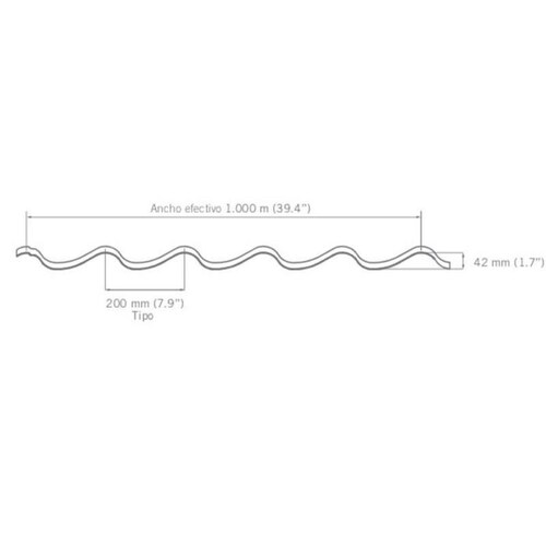 Laminas GalvaTeja VentDepot, MXGTG-005, 0.98x3.66m, Calibre: 26, Galvateja, Material: Acero, Acabado: Rojo, Peralte: 4.31 cm, 1Pza, GalvaTejaPro