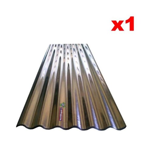 Lamina Ondulada Galvanizada, MXOGV-065, 1x4.88m, Calibre 26, Perfil O-100, Material: Acero con Acabado Galvanizado, Gris Metálico, 1Pza, O-100 Galvanizado