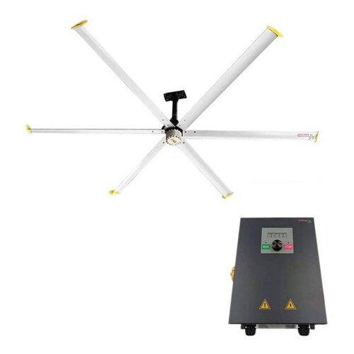 Ventiladores para Gimnasios, MXALB-003-6, Diámetro 4.2m ó 14Pies, 5213 m³/min, 65 RPM, Plata, 530W, 220V, 40dB., AerialBreeze