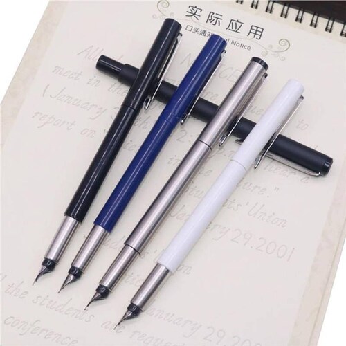 Pluma Tipo Fuente para Firmar MXSBW-005 1pza 0,5mm 4mm Azul 1 Tintas Azul Marino Acero Inoxidable Para Cartucho LargeCartri, SwiftBlue