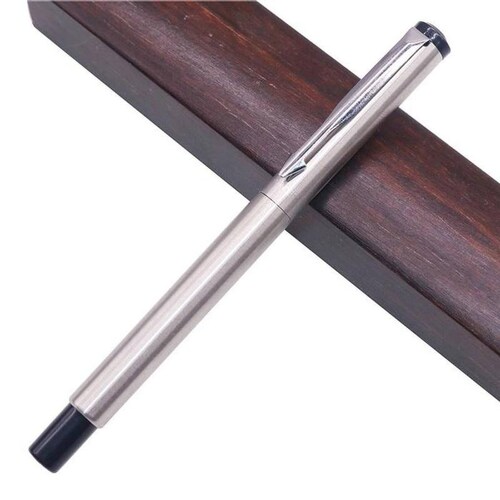 Bolígrafo Tipo Fuente Tipografía MXSWG-011 1pza 0,5mm 4mm Azul 1 Tinta Roja Acero Inoxidable Para Cartucho LargeCartri, SwiftGray