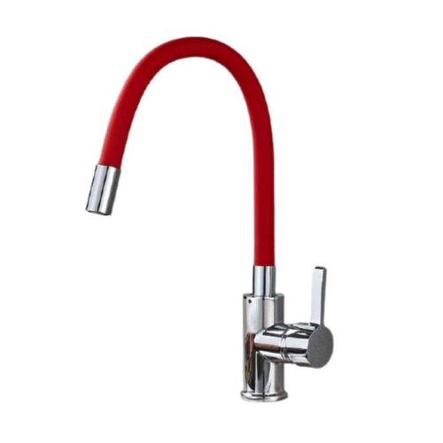 Grifería con Cabeza Flexible MXKYS-006-3 RojoManual Manguera 50cm FríoCalientetubo O 19mm, KitSili