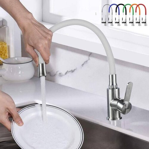 Grifería con Cabeza Flexible MXKYS-006-3 RojoManual Manguera 50cm FríoCalientetubo O 19mm, KitSili