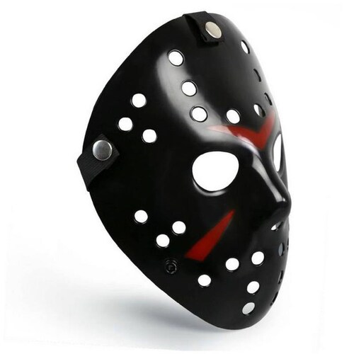 Disfraz de Terror Complemento MXJBK-004-4 4 pzas, 25x18 cm Plástico PVC Negro Máscara Jason Voorhees, JasonBlack