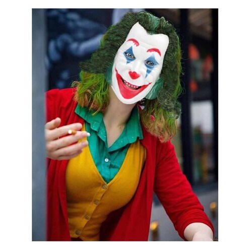 Joker Mask MXJKM-003-1 3 pzas, 26x20x8 cm Plástico PVC BlancoRojo Máscara del Guasón, JokerMask