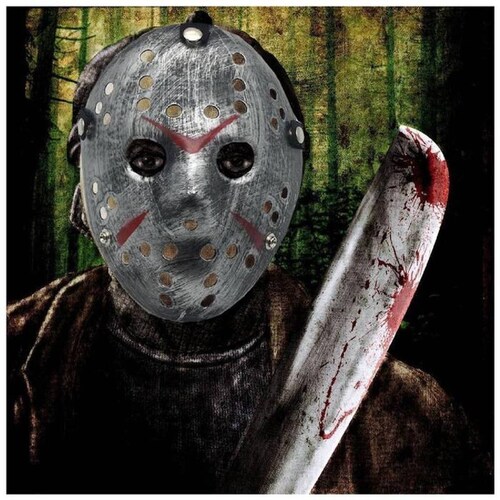 Caretas Jason Usar en Halloween MXJSR-005-5 5 pzas, 25x18x5 cm Plástico PVC Plata Máscara Jason Voorhees, JasonSilver