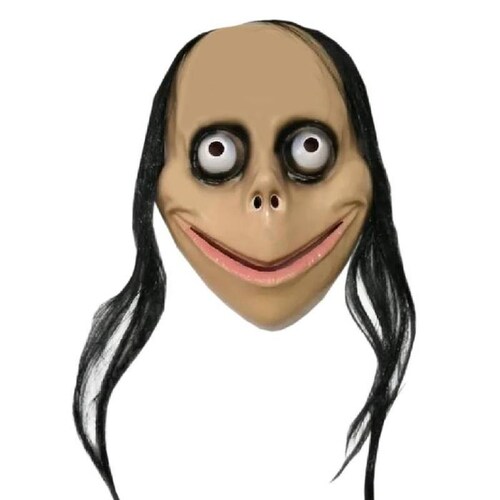 Halloweeen Máscara de Terror Momo MXMOK-001-2 1 Pza, 24x17x3 Plástico PVC Máscara de Momo, MoMask