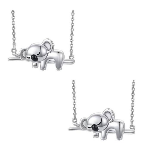 Colgante con Figura de Koala MXKLR-002-2 2 Pzas Collar KoalaRama Gris Metal, KoalaNeck02