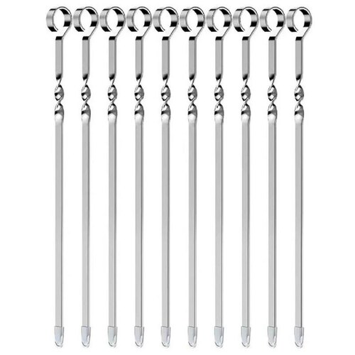 Pinchos para Frutas MXBHL-005-6 50 pzas 38cm Gris Acero Inoxidable Pincho Asador, BronchLux