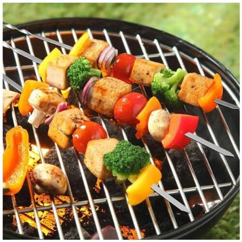 Pinchos para Frutas MXBHL-005-6 50 pzas 38cm Gris Acero Inoxidable Pincho Asador, BronchLux