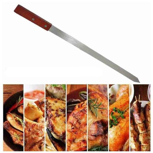 Aguja Plana Brochetas MXBZS-004-1 8 Pzas 60cm Acero Inoxidable, BraziSpades