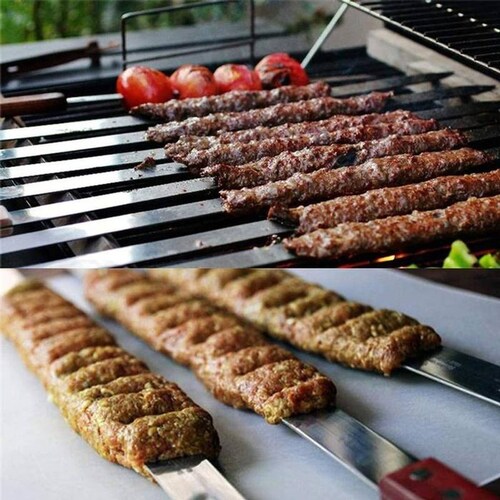 Aguja Plana Brochetas MXBZS-004-1 8 Pzas 60cm Acero Inoxidable, BraziSpades