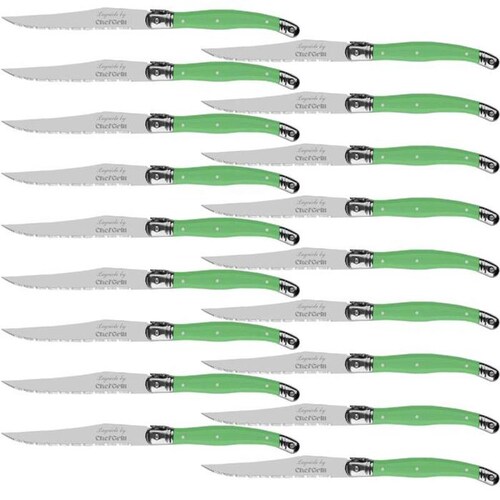Juego de Cuchillos Profesionales MXEGE-012-1 18 pzas 23 cm Verde Acero Inoxidable Cuchillo para carne, LaguioleGreen