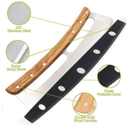 Cortadores y Utensilios de Pizza MXZZA-001-29 1 Pza 35cm Acero Inoxidable Cortador PizzaBlade