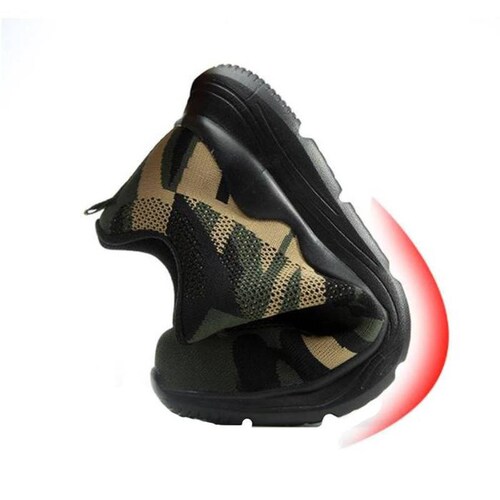 Zapatos de Trabajo Resistentes MXKAC-010 Talla 11US, 27.5MX, 45EUR, Verde/Negro, Plantilla Kevlar, Suela EVA, Punta de Acero, Agujetas, Ligero, Transpirable.