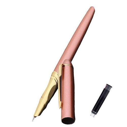 Plumas Tipo Fuente para Mujer MXALI-009 1pza 0,5mm Punta OroDorado 1 Tinta Roja Acero Inoxidable Para Cartucho SmallCartri 3,4mm, CoralPink