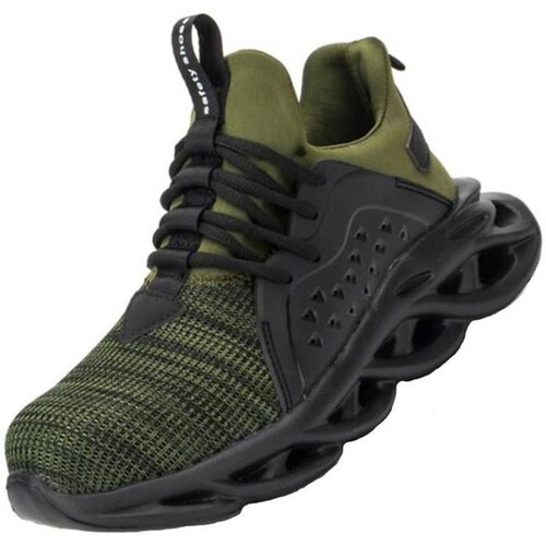 Botas de Seguridad Ligeros MXYAE-013-1 Talla 14US, 29MX, Verde, Plantilla Kevlar, Suela EVA, Punta de Acero, Agujetas, Ligero, Transpirable.