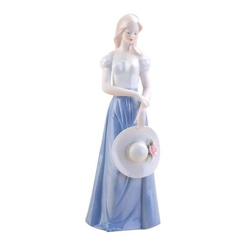 Figura de porcelana mujer MXMWP-001-3 1pza 12x30x12cm Frente x Alto x Fondo Porcelana Artesanal MadameRousseau