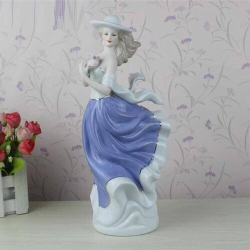 Figura de mujer elegante MXMYH-001-12 1pza 12x30x12cm Frente x Alto x Fondo Porcelana Artesanal MadameMallet