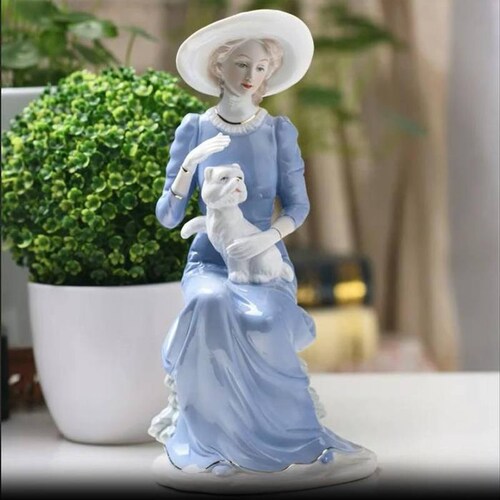 Figura de cerámica única y elegante MXMYU-002-6 2pzas 12x24x12cm Frente x Alto x Fondo Porcelana Artesanal MadameLefebvre