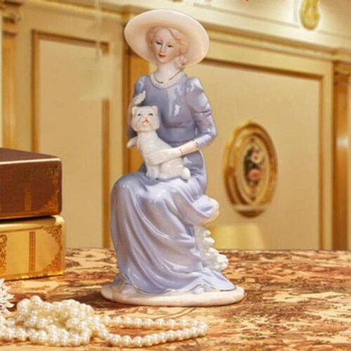 Figura de cerámica única y elegante MXMYU-002-6 2pzas 12x24x12cm Frente x Alto x Fondo Porcelana Artesanal MadameLefebvre