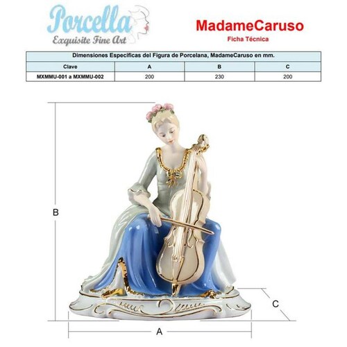 Escultura porcelana fina MXMMU-002-12 2 Pzas 20x23x20cm Frente x Alto x Fondo Porcelana Artesanal MadameCaruso