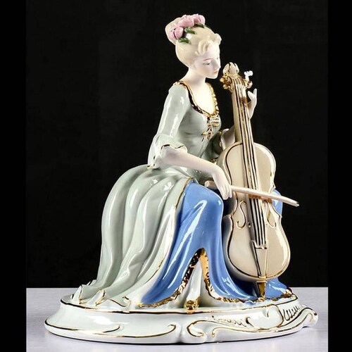 Escultura porcelana fina MXMMU-002-12 2 Pzas 20x23x20cm Frente x Alto x Fondo Porcelana Artesanal MadameCaruso