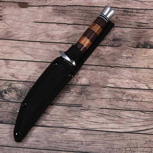 Cuchillos caseros MXTAH-002-9 2 Pzas 25cm Acero Inoxidable Cuchillo para Carne Mango de Palo de Rosa, CheetahBlade