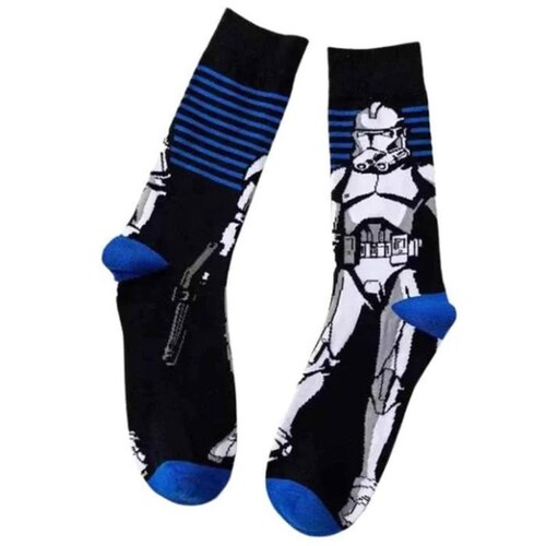 Calcetines de Personajes de Pelis MXKWA-004-4 4 Pares 6,5-10,5US Tropper Calcetines Tubo Medio Algodón, SockStarWar06
