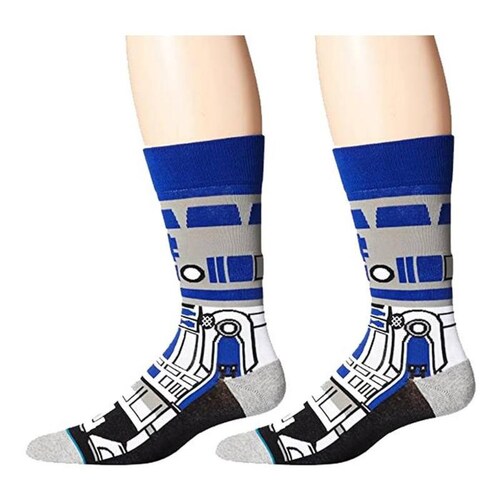 Calceton de Peliculas MXKWS-005-5 5 Pares 6,5-10,5US R2D2 Calcetines Tubo Medio Algodón, SockStarWar07