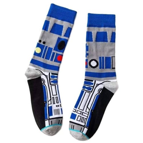 Calceton de Peliculas MXKWS-005-5 5 Pares 6,5-10,5US R2D2 Calcetines Tubo Medio Algodón, SockStarWar07