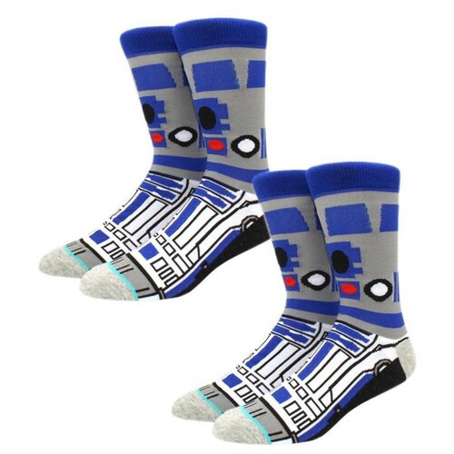 Calceton de Peliculas MXKWS-005-5 5 Pares 6,5-10,5US R2D2 Calcetines Tubo Medio Algodón, SockStarWar07